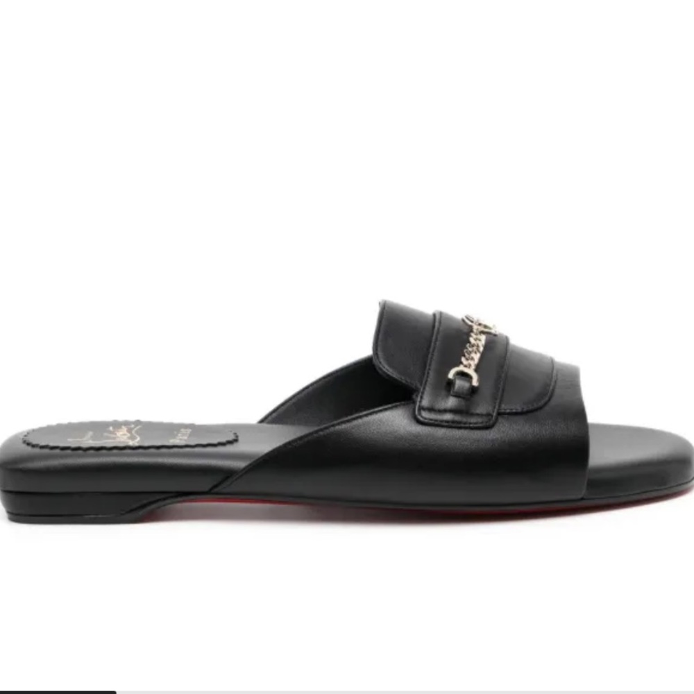 Christian Louboutin  Miss MJ Mule Slippers Red Sole with Black Edge - Picture 10 of 12